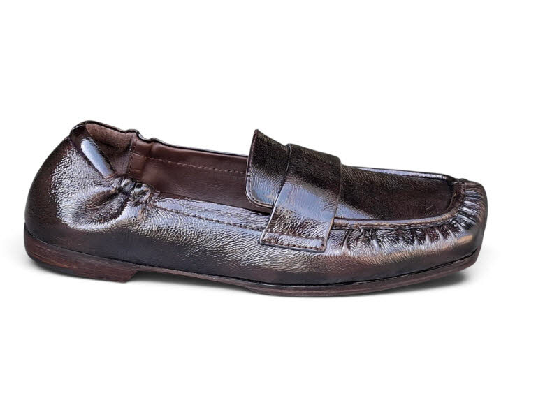 Rebecca White Slipper 2Tone Naplack Bordo