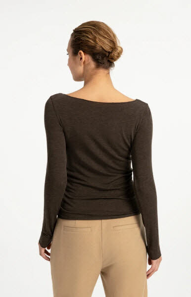 Yaya Shirt LA Slate Black brown melange