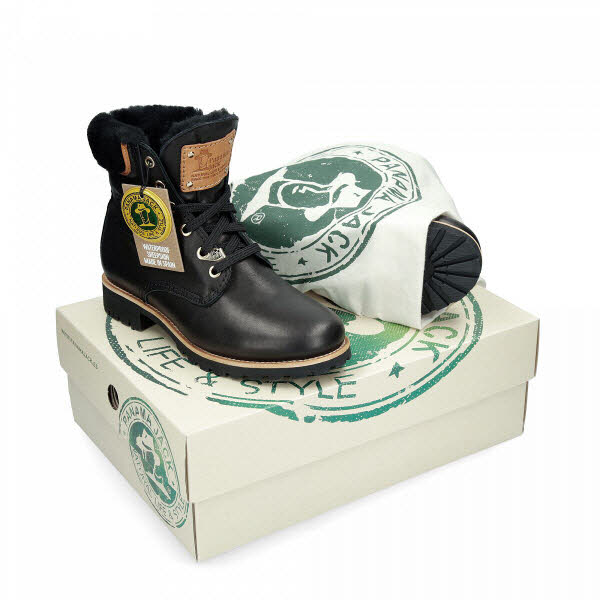 Panama Jack Boot Lammfell schwarz