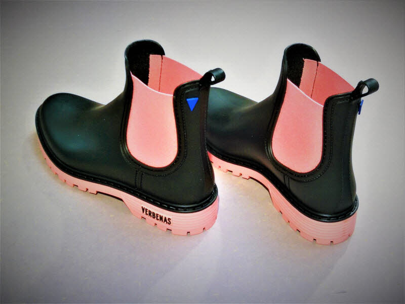 Verbenas Gummistiefel negro/rosa