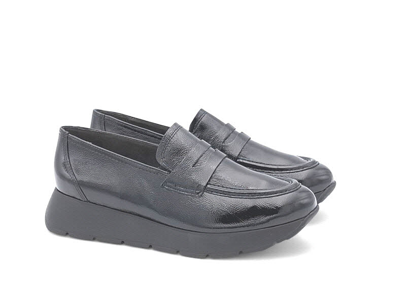 PAUL GREEN Slipper Knautschlack Black
