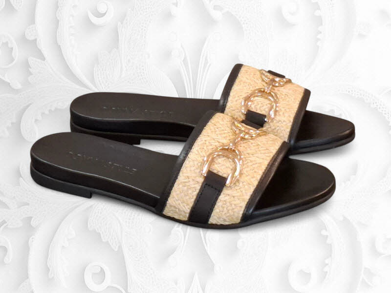 RING Pantoffle All Black-Natural