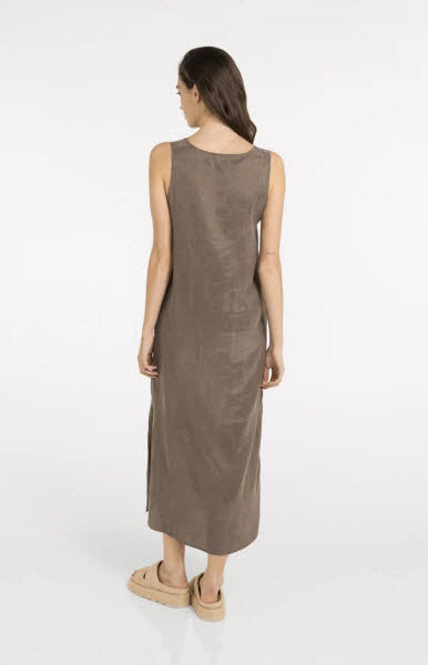 Yaya Kleid V-Ausschnitt washed brown