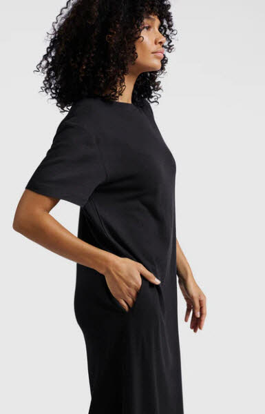 Yaya T-Shirt-Kleid aus Leinenmischung mit kur