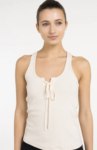 Yaya Top mit Schnürung - cloud cream