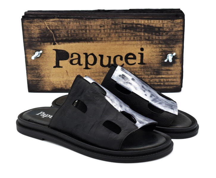 Papucei SC ANGELA INTERNATIONAL SRL Cora Pantoffel Black Silver