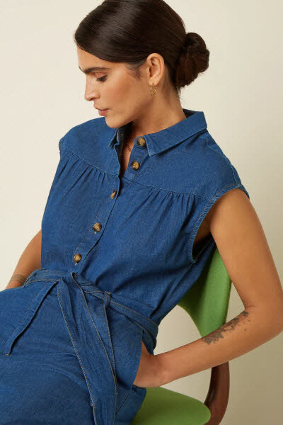King Louie Exota BV Amy Jumpsuit Chambray Denim Blue