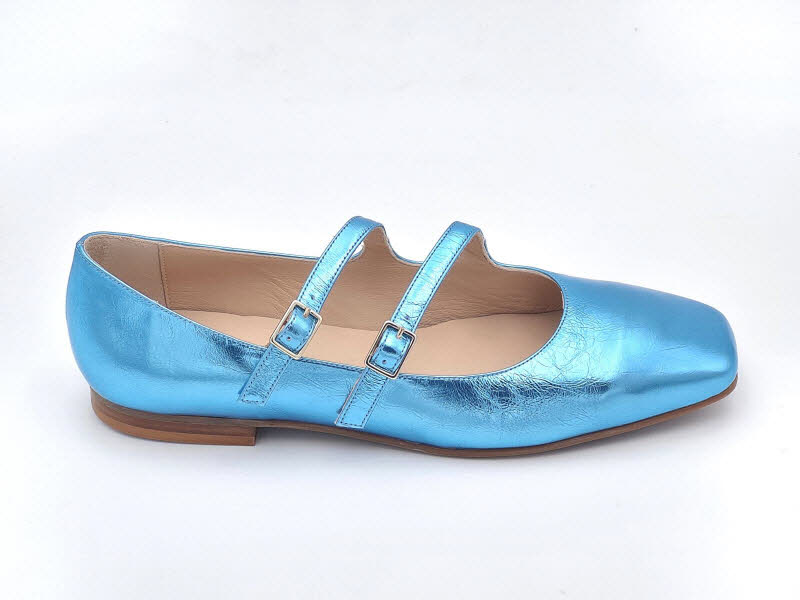 Dansi Dycsamon Calzados, SL Ballerina 2 Riemchen azul
