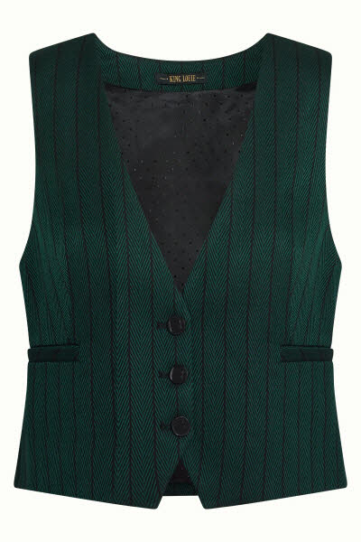 King Louie Exota BV Cissy Gilet Dale Chevron PineGreen