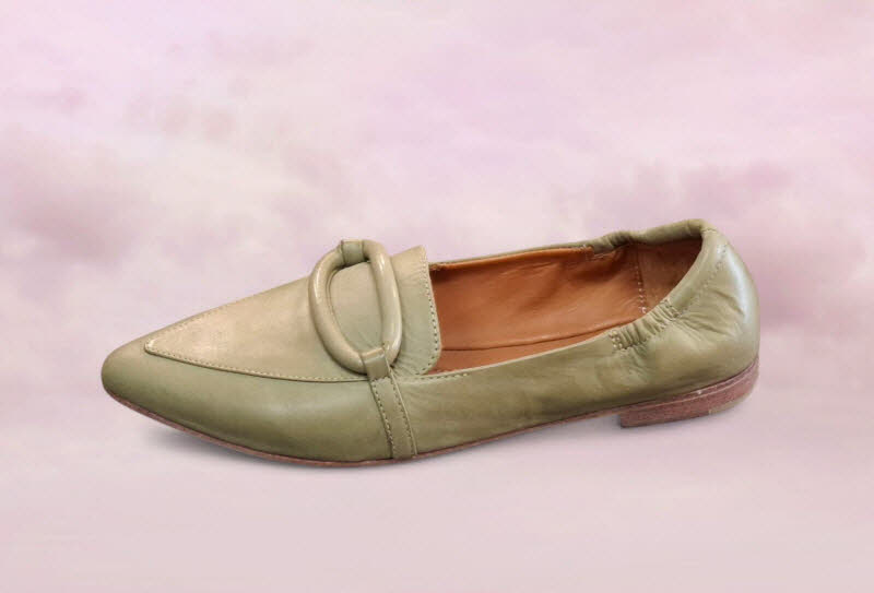 Rebecca White Slipper Wash Nappa Olive
