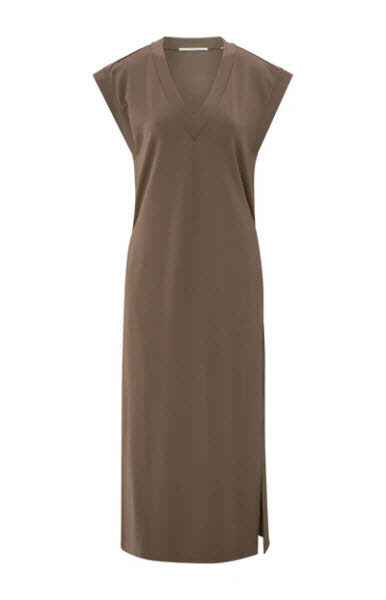 Yaya Kleid mit V-Ausschnitt und Bindegürtel