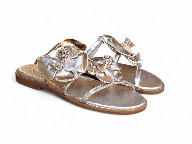 EXE Pantoffel Blumen Gold