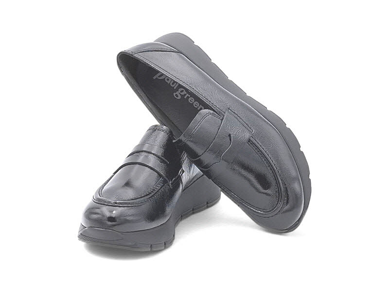 PAUL GREEN Slipper Knautschlack Black