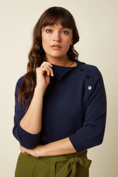 King Louie Exota BV Zira Knit Top Bonheur - evening blue