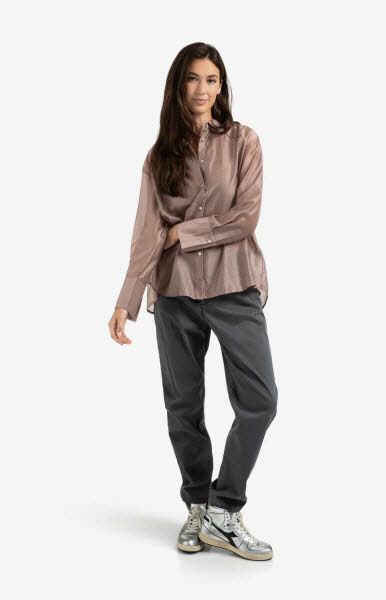 Yaya Sheer blouse blush pink