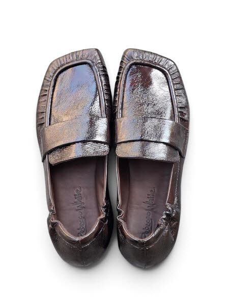Rebecca White Slipper 2Tone Naplack Bordo