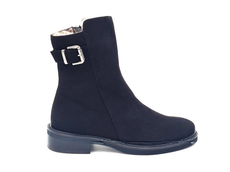 Stieflette Camoscio Nero