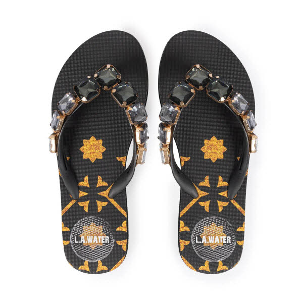 L.A. Waters BLACK DEGRADE' SLIPPERS