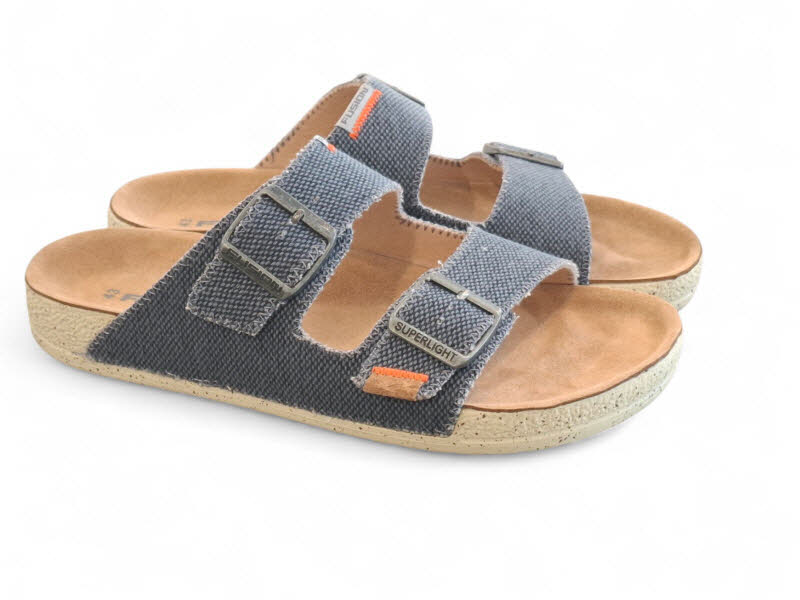 FUSION Emil Herrenpantoffel Jute navy