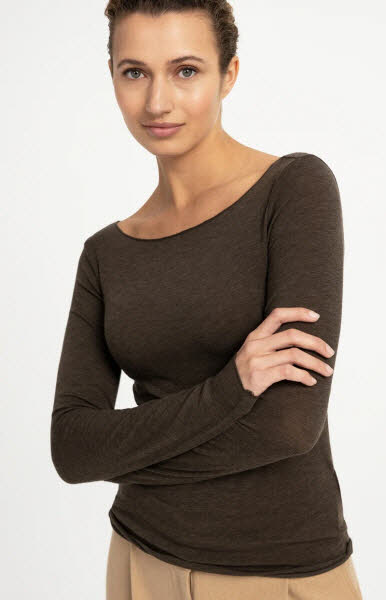 Yaya Shirt LA Slate Black brown melange