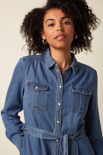King Louie Exota BV Olive Ruffle Dress Monrose DenimBlue