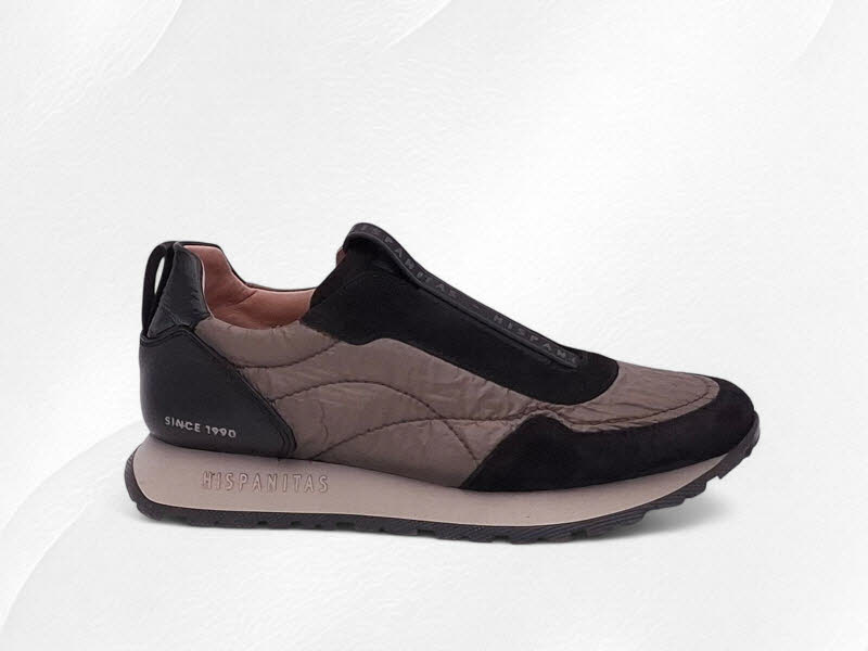 Hispanitas Sportslipper Velour/Nylon black-topo