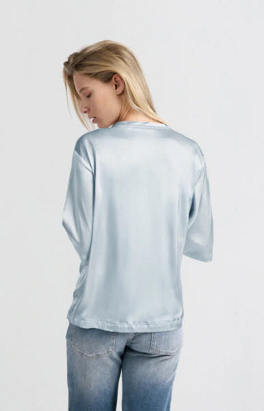 Yaya Oversize-T-Shirt aus Satin