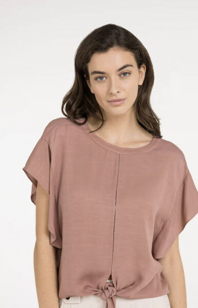Yaya Shirt mit Knoten - Burlwood pink