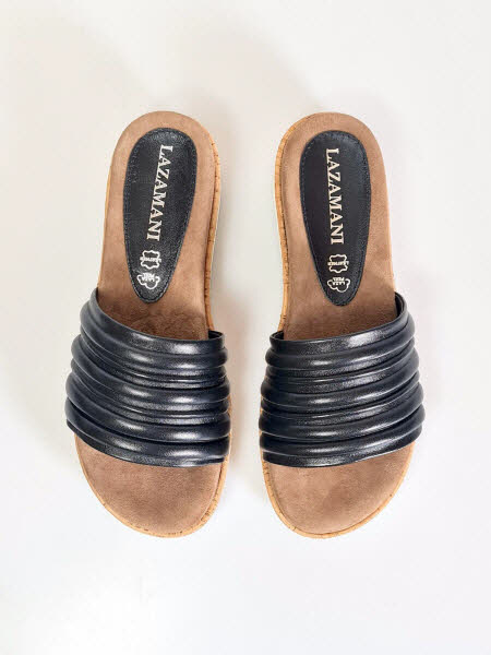 Lazamani Pantoffel schwarz
