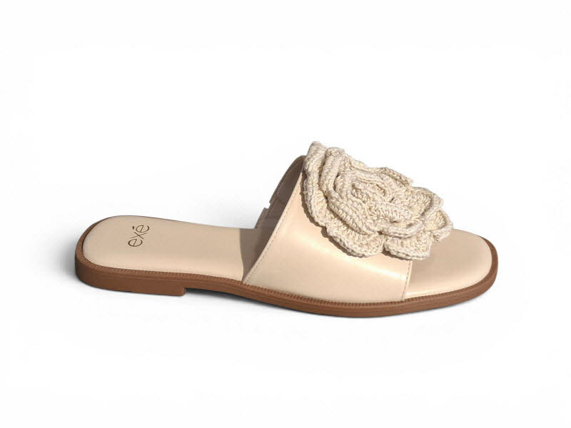 EXE Pantoffel Blume beige