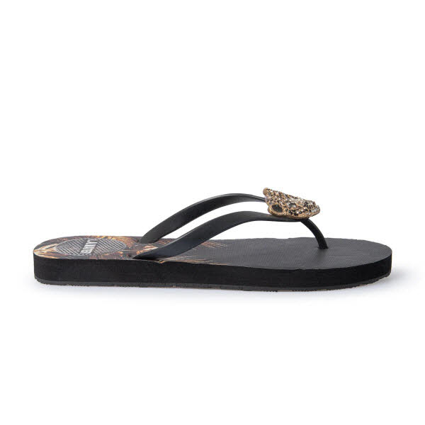 L.A. Waters BLACK CHEETAH SLIPPERS