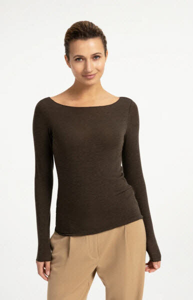 Yaya Shirt LA Slate Black brown melange