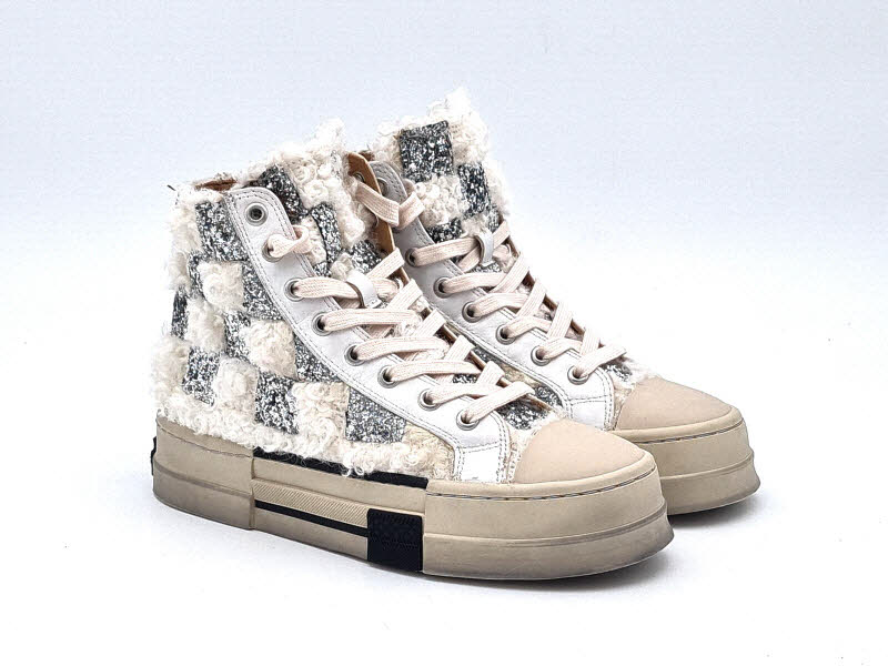 Rebecca White Schnürboot Glitter white/silver