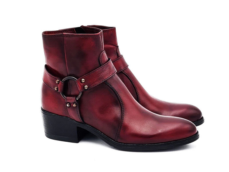 MJUS Stieflette Biker rot