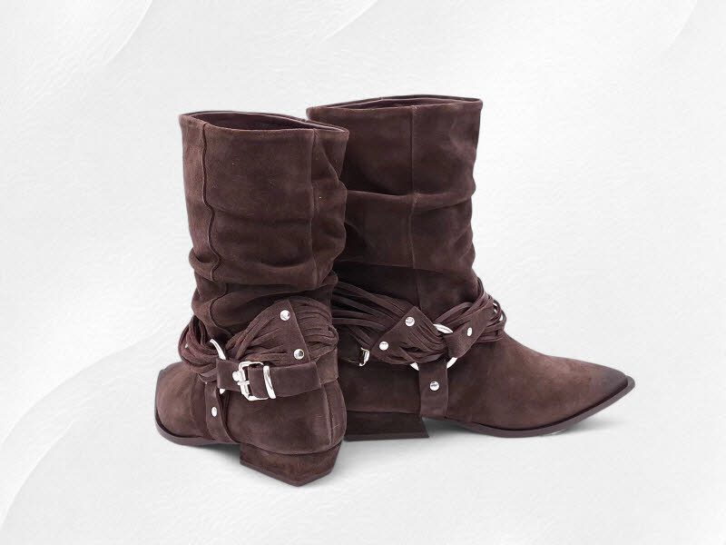 MIMMU Stivaletto Camoscio Castagno