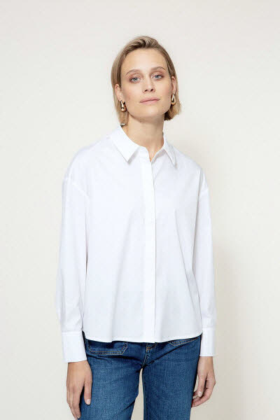 CATNOIR Bluse Cotton Stretch - white