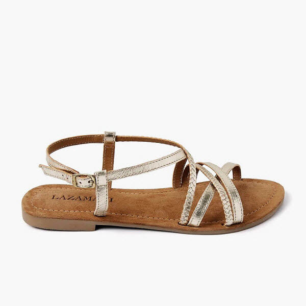 Lazamani Sandale flach gold