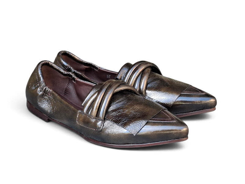 Rebecca White Slipper 2Tone Maplack Bronze