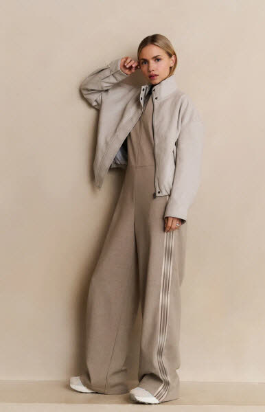 Yaya Jumpsuit Stripe sand beige