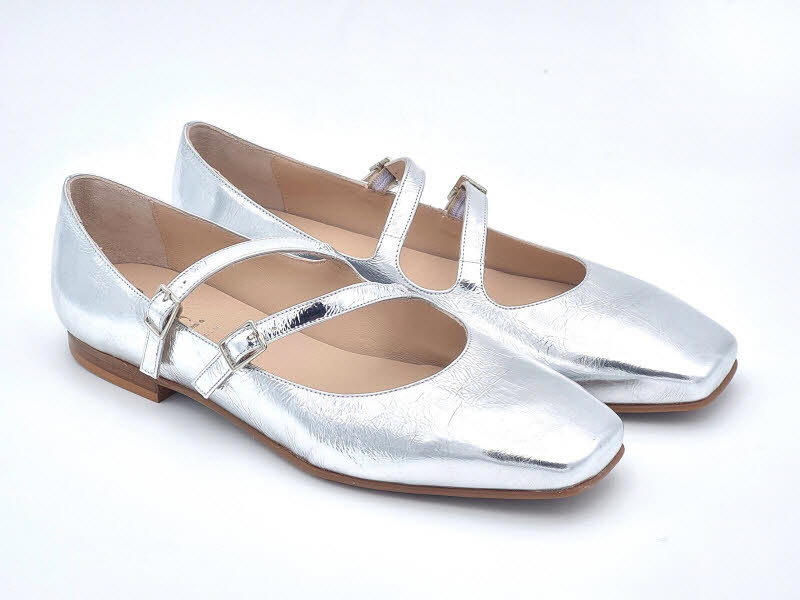 Dansi Dycsamon Calzados, SL Ballerina 2 Riemchen silver