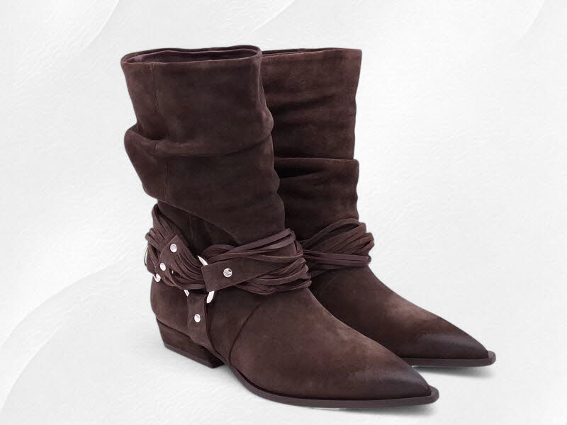 MIMMU Stivaletto Camoscio Castagno