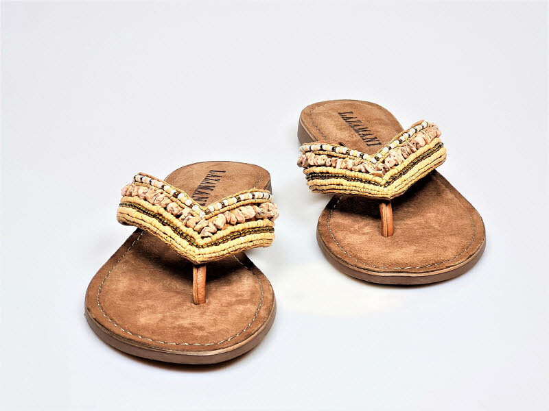 Lazamani Zehenpantoffel tan