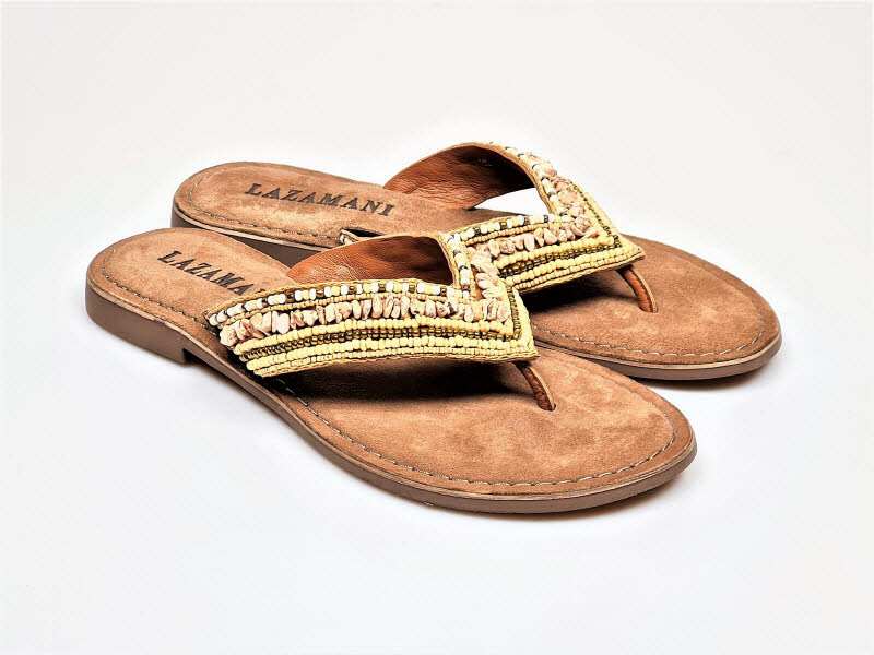 Lazamani Zehenpantoffel tan