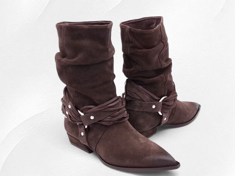 MIMMU Stivaletto Camoscio Castagno