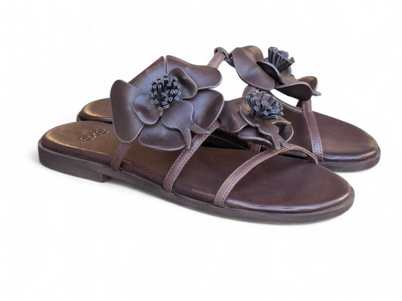 EXE Pantoffel Blumen Brown