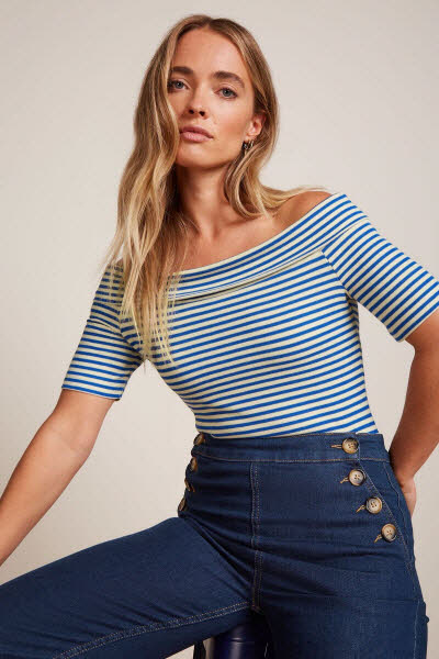 King Louie Exota BV Nives Top Mariniere Stripe Bluing