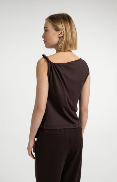 Yaya Top gedrechter Träger Aubergine-purple