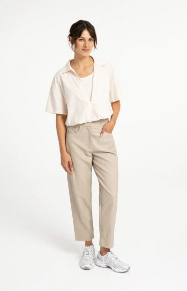 Yaya Hose Lederimitat Pure Cashmere Grey