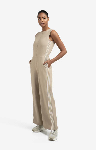 Yaya Jumpsuit Stripe sand beige