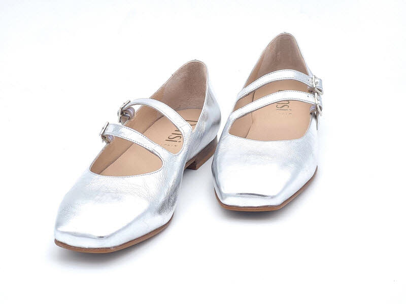 Dansi Dycsamon Calzados, SL Ballerina 2 Riemchen silver